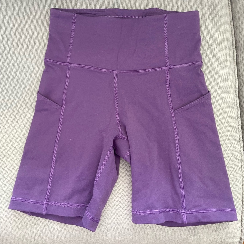 TNA Purple High Rise Workout Gym Biker Shorts size small